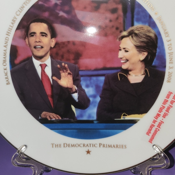 08 Democratic Primaries 1st Ed Collectible Plate - Picture 4 of 8